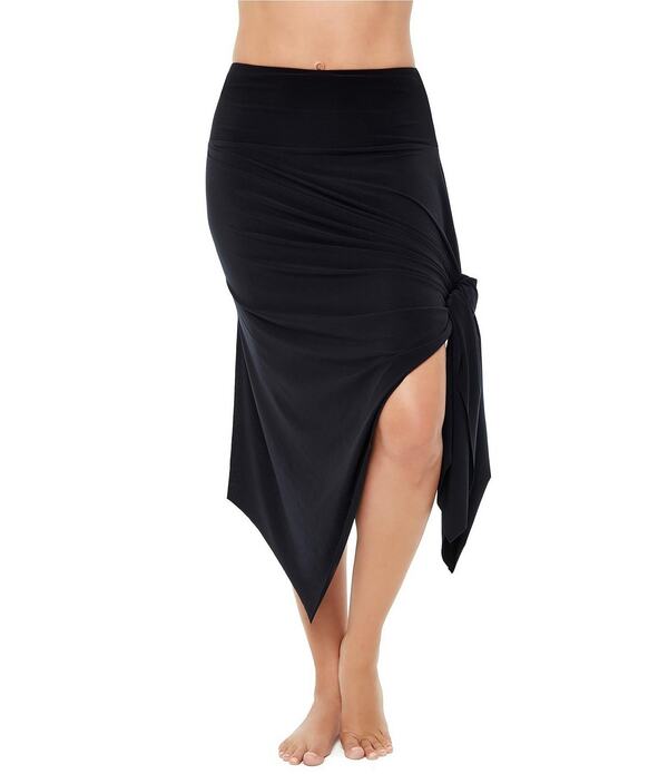神通力背広 レディース 下つ方スコート プルオーバー Magicsuit Jersey Handkerchief Skirt Swim Cover-Up Black 黒いこと