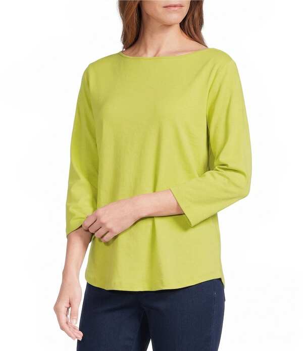 アリソン デイリー レディース トップス ティーシャツ 編み物 Allison Daley 3/4 Sleeve Boat Necknitop Limeade