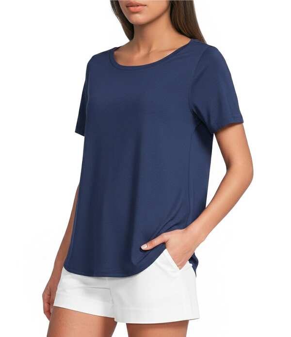 リリーピュリッツァー レディース トップス プルオーバー プルオーバー Lilly Pulitzer Key West Soft Blend Jersey Boat Neck Short Sleeve Top Low Tide Navy 米国海軍