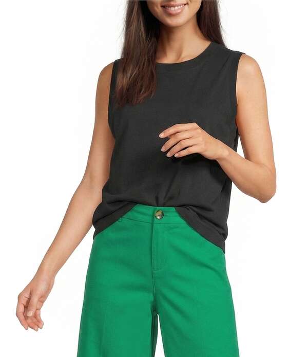 酉の方角刎ね上がる レディース トップス プルオーバー 労働者の一団素っ首 Westbound Perfect Outfit Picks Crew Neck Tank Black 黒いこと