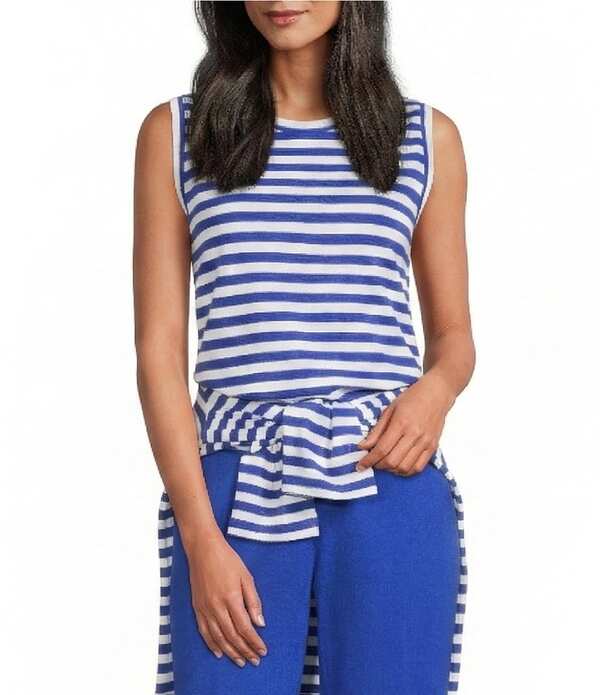 酉の方角刎ね上がる レディース トップス プルオーバー 労働者の一団素っ首 刷り上げる Westbound Perfect Outfit Pickstripe Print Crew Neck Tank True Blue/White 白いこと