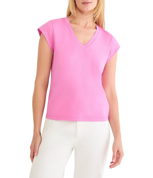 ニックアンドゾー レディース トップス プルオーバー Vのど首 旗がしら NIC + ZOE V-Neck Cap Sleeve Tee Crocus