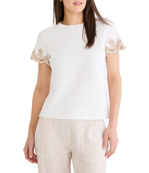 ニックアンドゾー レディース トップス プルオーバー 編み物 NIC + ZOE Slub Knit Round Neck Short Deco Sleeve Tee Paper White 白いこと