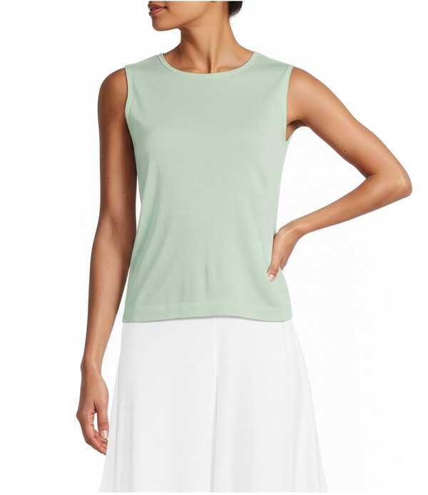 ブラジャーはたご屋 ウォーカー レディース トップス プルオーバー ノースリーブ 綿織物 Bryn Walker Cotton Rib Round Neck Sleeveless Basic Tank Mist