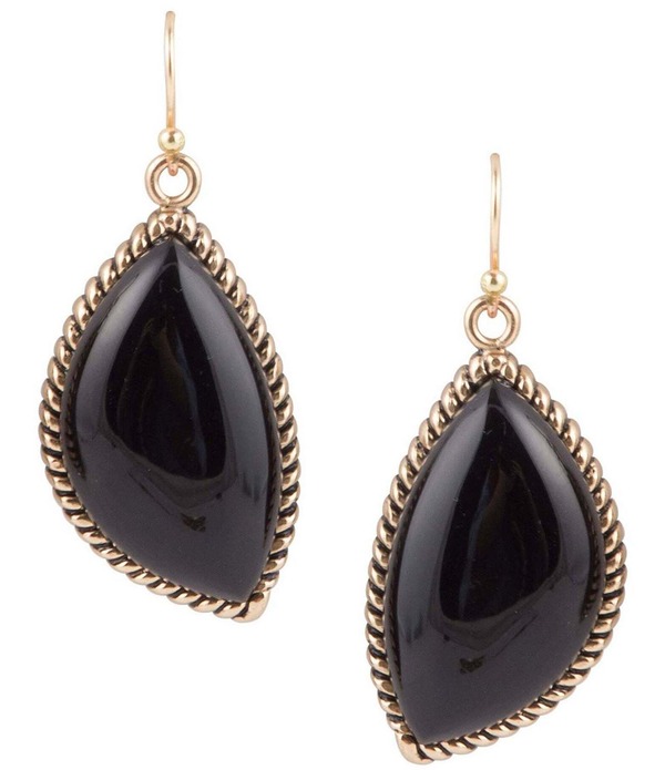 バース レディース アクセサリー ピアス・イヤリング Barse Bronze and Genuine Stone Onyx Drop 2'' Earrings Gold/Black Onyx ブラック|ReVida 店