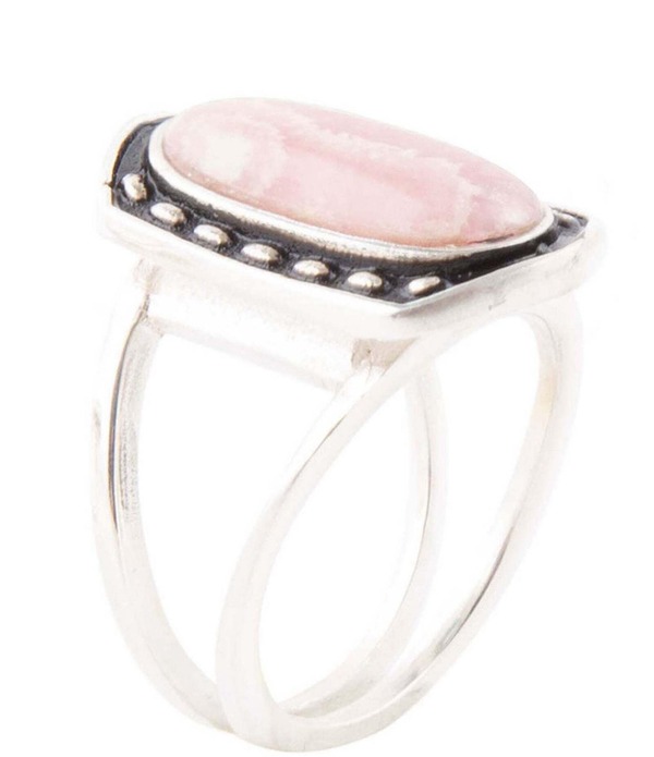 バース レディース アクセサリー 指輪 Barse Shielded Pink Rhodonite and Sterling Silvering Silver/Pink Rhodonite ピンク｜ReVida 店