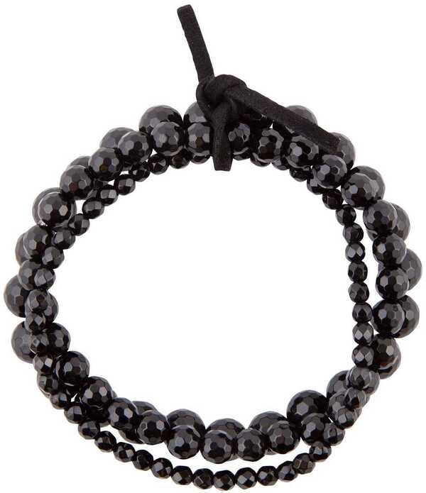 バース レディース アクセサリー ブレスレット・バングル・アンクレット Barse Onyx Genuine Stone Beaded Stretch Bracelet Set Black Onyx ブラック｜ReVida 店