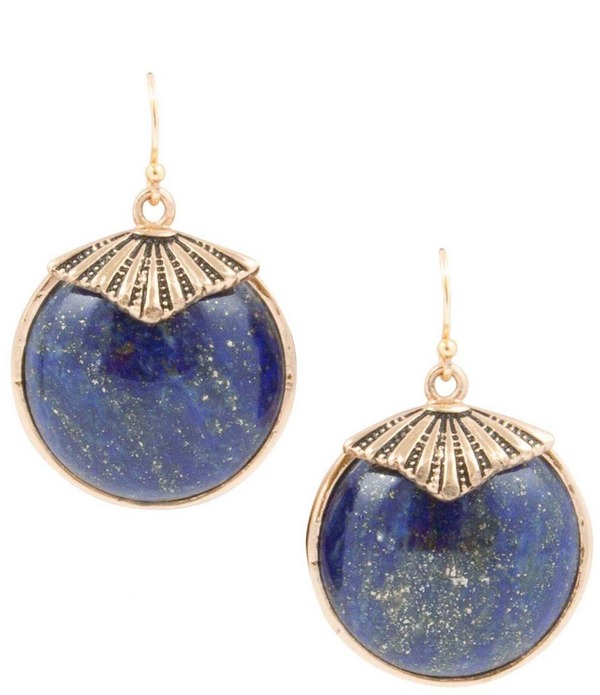 バース レディース アクセサリー ピアス・イヤリング Barse Blue Lapis Circle Golden Drop Earings Gold/Blue Lapis ブルー|ReVida 店
