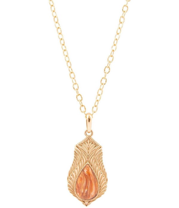 バース レディース アクセサリー ネックレス・チョーカー レース Barse Winged Orange Copper Opal Golden Pendant Necklace Opal/Gold ゴールド｜ReVida 店