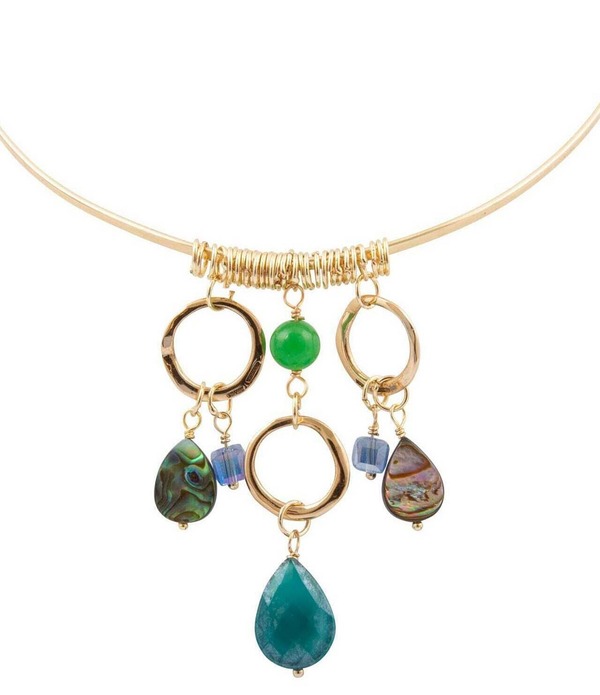 バース レディース アクセサリー ネックレス・チョーカー レース Barse Genuine Stone Charmedrops Collar Statement Necklace Gold/Multi ゴールド｜ReVida 店