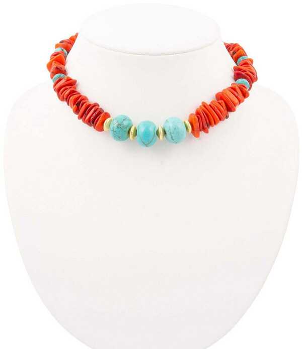 バース レディース アクセサリー ネックレス・チョーカー レース Barse Taos Genuine Stone Statement Collar Necklace Orange オレンジ｜ReVida 店 23,616円