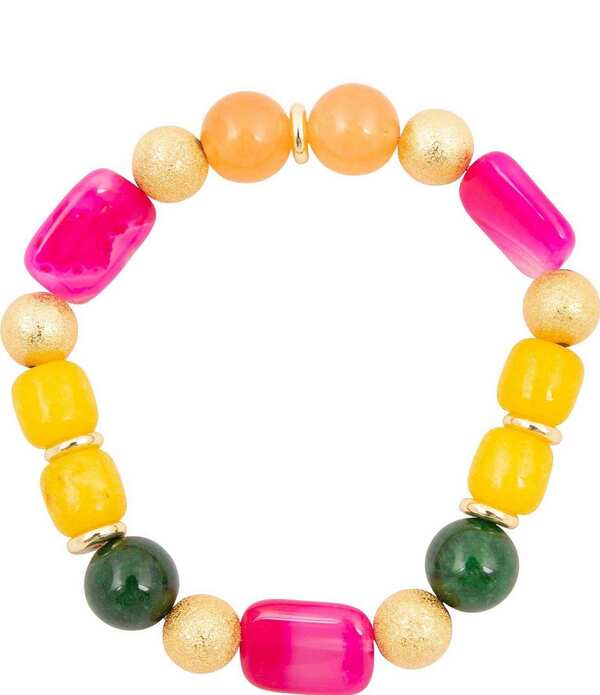 バース レディース アクセサリー ブレスレット・バングル・アンクレット Barse Blossom Drops Genuine Stone Beaded Stretch Bracelet Agate Multi マルチカラー|ReVida 店