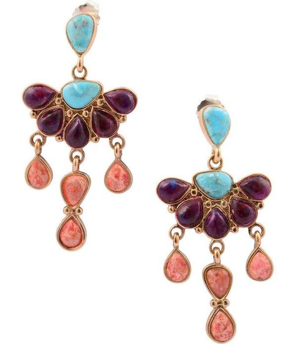 バース レディース アクセサリー ピアス・イヤリング Barse Paintedesert Genuine Stone Chandelier Earrings Turquoise/Coral ターコイズ|ReVida 店