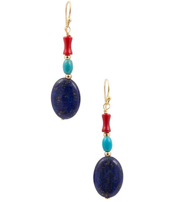 バース レディース アクセサリー ピアス・イヤリング Barse Liberty Genuine Stone Linearrings Coral/Magnesite コーラル|ReVida 店