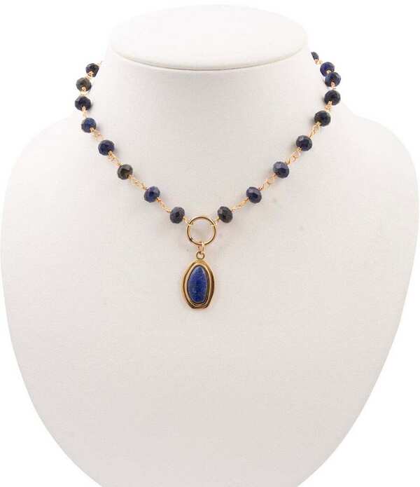 バース レディース アクセサリー ネックレス・チョーカー レース Barse Oasis Lapishort Pendant Necklace Lapis/Gold ゴールド|ReVida 店