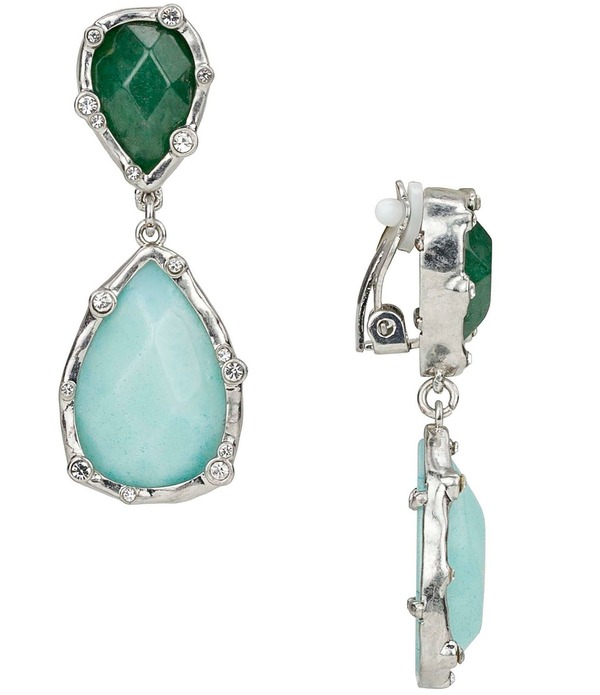 パトリシアナシュ レディース アクセサリー ピアス・イヤリング Patricia Nash Double Drop Clip Earrings Worn Silver シルバー｜ReVida 店