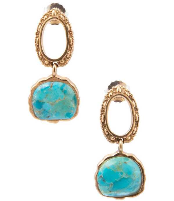 バース レディース アクセサリー ピアス・イヤリング Barse Golden And Genuine Turquoise Desert Sky Drop Earrings Turquoise/Gold ターコイズ｜ReVida 店