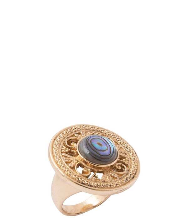 バース レディース アクセサリー 指輪 Barse Maltese Golden Abalone Statement Ring Abalone/Gold ゴールド｜ReVida 店