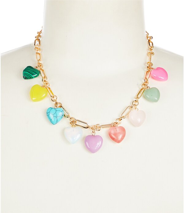 アンナ&アヴァ レディース アクセサリー ネックレス・チョーカー レース Anna & Ava Semi-Precious Heart Statement Necklace Multi マルチカラー|ReVida 店