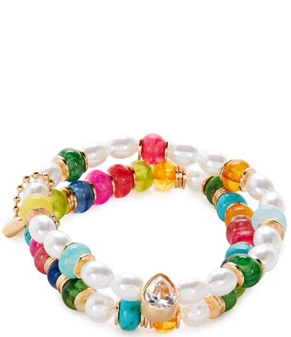 アンナ&アヴァ レディース アクセサリー ブレスレット・バングル・アンクレット Anna & Ava Pearl And Stone Stretch Beaded Bracelet Set Multi マルチカラー|ReVida 店