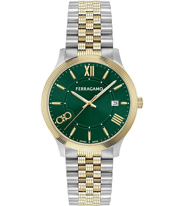 サルヴァトーレ フェラガモ レディース 佩び物 ウォッチ プルオーバー Salvatore Ferragamo Men\u0027s Duo Analog Two Tone Stainlessteel Bracelet Watch Two Tone