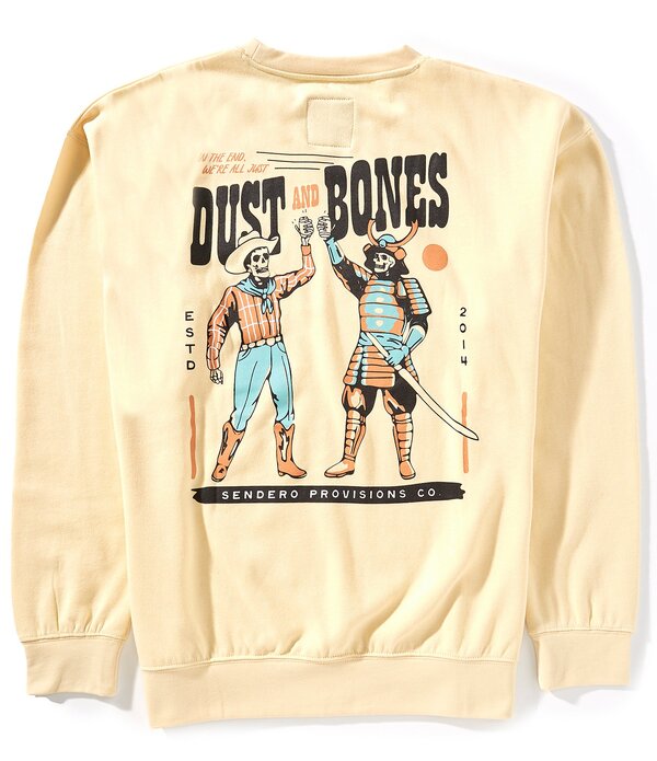 センデロプロビジョンズ メンズ アウター パーカー・スウェット プルオーバー フリース グラフィック Sendero Provisions Co. Dust And Bones Graphic Long Sleeve Fleece Sweatshirt White 白いこと