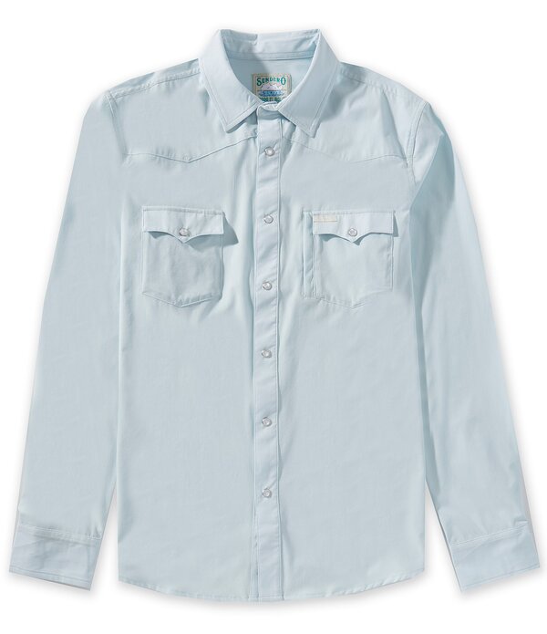 センデロプロビジョンズ メンズ トップス プルオーバー Sendero Provisions Co. Tailored Fit Performance Long Sleeve Western Shirt Matagorda Sky