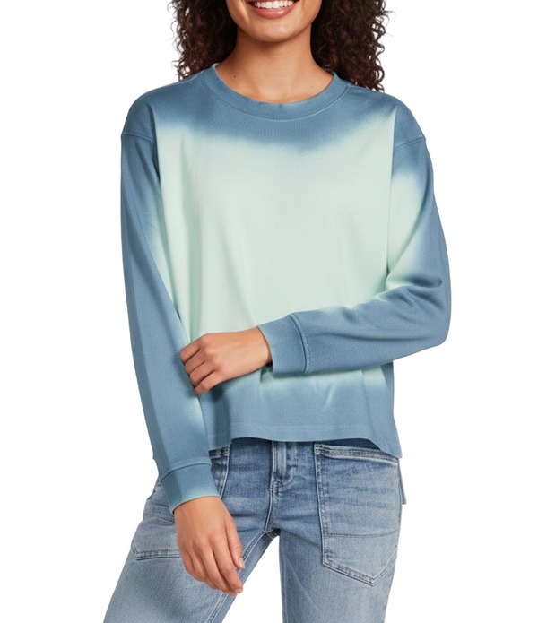 シティブルース レディース トップス プルオーバー 流汗 City Bluespot Dye Scoop Neck Long Sleeve Sweatshirt Mint ペパーミント