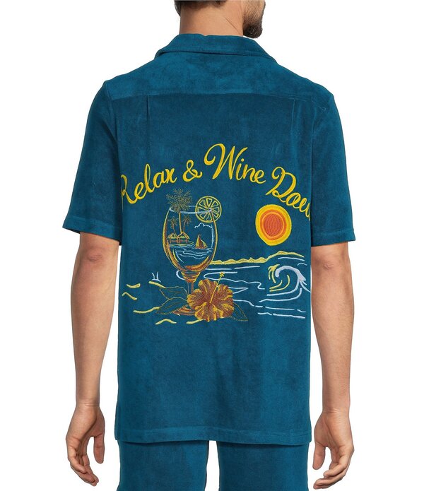 カリビアン メンズ トップス シャツ パイル Caribbean Coordinating Terry Short Sleeve Woven Camp Shirturquoise ターコイズ|ReVida 店