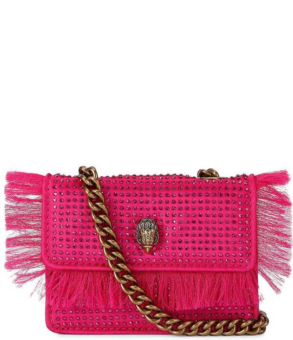 カートジェイガーロンドン レディース 御徒面子 フリンジ Kurt Geiger London Micro Kensington Rhinestone Fringe Crossbody Bag Bright Pink サクラ色