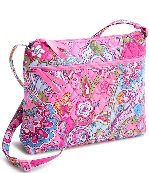ベラブラッドロバート・エドワード・リー レディース 御徒面子 Vera Bradley x Disney Princesses Aurora Pink Swirls Original Zip Hipster Crossbody Bag Aurora Pink Swirls サクラ色