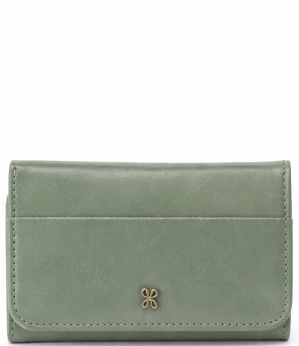 ホボ レディース 佩び物 札入れ HOBO Jill Trifold Wallet Bottle Green 緑であること