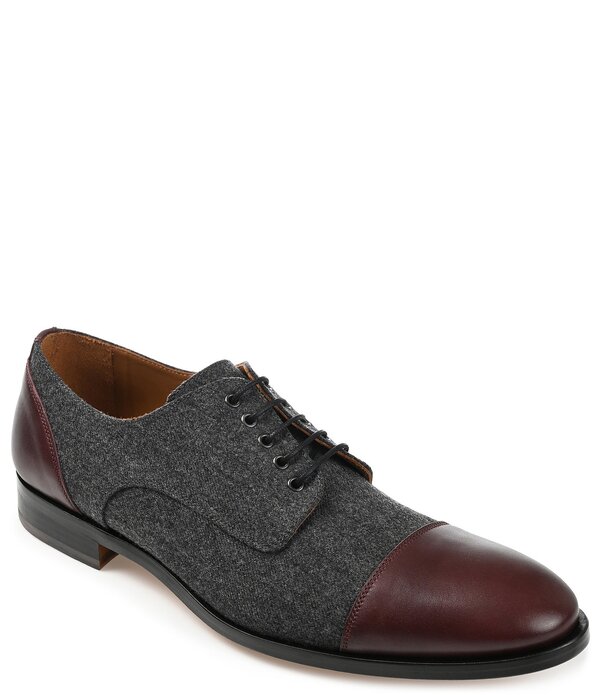 タフト メンズ シューズ オックスフォード スピード競技 Taft Men\u0027s Jack Lace-Up Oxfords Grey/Oxblood 薄墨色