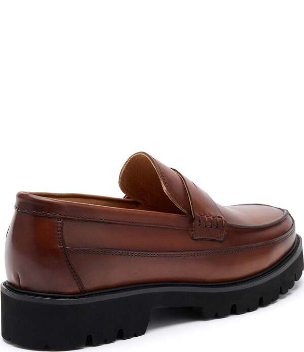 目じるしノーラン メンズ シューズ スリッポン・ローファー なめし革 Marc Nolan Men\u0027s Adler Glazed Leather Penny Loafers Mahogany
