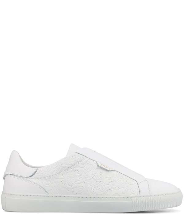 タフト メンズ シューズ スリッポン・ローファー フラワー柄 スニーカー レザー フラワー Taft Men's James Floral Embossed Leather Slip On Sneakers White ホワイト｜ReVida 店