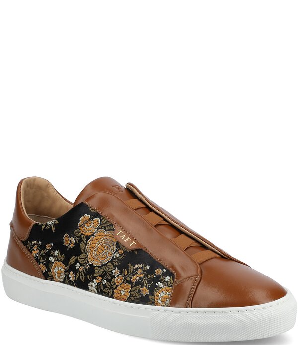 タフト メンズ シューズ スリッポン・ローファー フラワー柄 スニーカー レザー フラワー Taft Men's James Floral Jacquard and Leather Slip On Sneakers Eden|ReVida 店