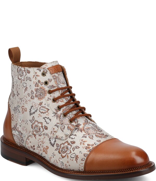 タフト メンズ シューズ ブーツ・レインブーツ フラワー柄 キャップ フラワー Taft Men's Jack Floral Jacquard Cap Toe Dress Boots Light Floral|ReVida 店