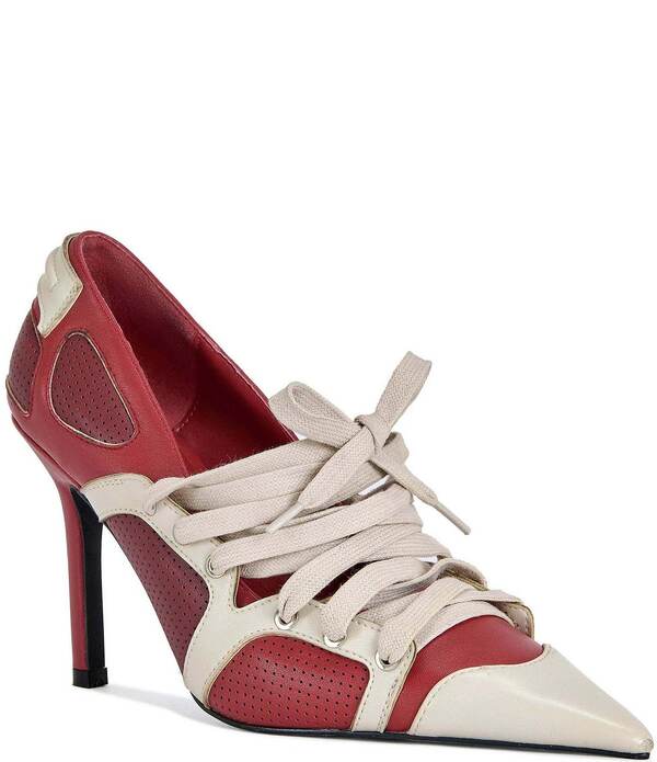 アザレア ワン レディース シューズ ヒール カラーブロック レース Azalea Wang Firestring Colorblock Lace Uperforated Pumps Red Multi レッド｜ReVida 店 19,236円
