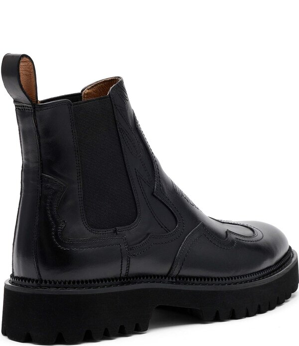 目じるしノーラン メンズ シューズ ブーツ・レインブーツ チェルシーブーツ チェルシー なめし革 Marc Nolan Men\u0027s Dax Leather Western Chelsea Boots Midnight Black 黒いこと