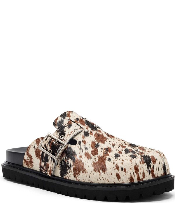 目じるしノーラン メンズ シューズ スリッポン・ローファー 刷り上げる Marc Nolan Men\u0027shiloh Appaloosa Cow Print Buckle Hardware Clog Appaloosa