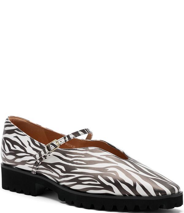 マークノーラン レディース シューズ パンプス プリント レザー Marc Nolan Women's Roxie Zebra Print Leather Lug Mary Jane Flats Zebra アニマル｜ReVida 店