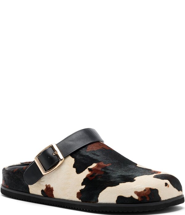 目じるしノーラン メンズ シューズ スリッポン・ローファー 刷り上げる Marc Nolan Men\u0027solana Cow Print Convertible Strap Clogs Brown 赤銅色