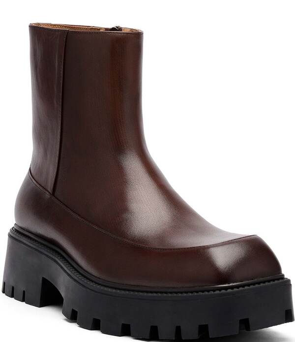目じるしノーラン メンズ シューズ ブーツ・レインブーツ なめし革 Marc Nolan Men\u0027s Commander Leather Boots Brown 赤銅色