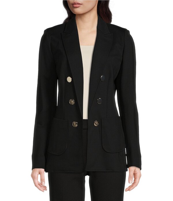 アンクライン レディース アウター 厚地の外套 上衣 Anne Klein Faux Double Breasted Jacket With Patch Pockets Anne Black 黒いこと