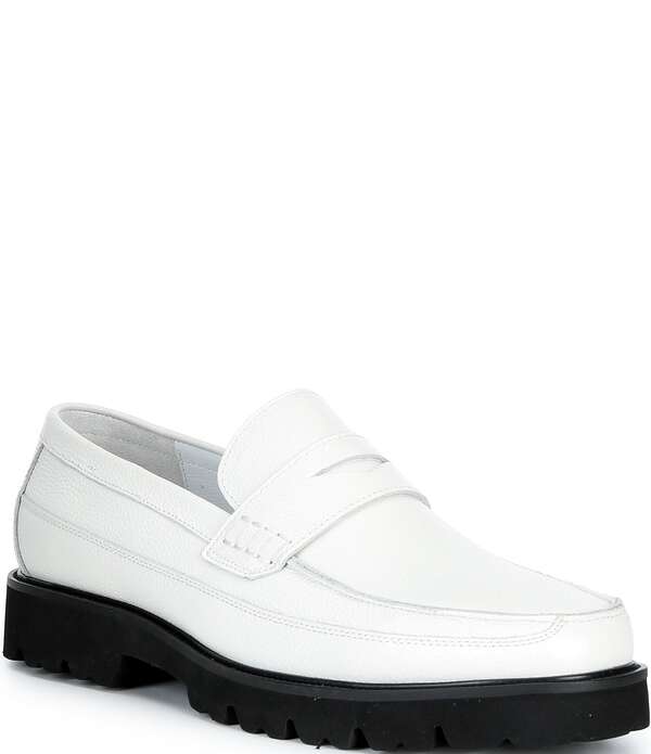 目じるしノーラン メンズ シューズ スリッポン・ローファー Marc Nolan Men\u0027s Adler Lug Penny Loafers White 白いこと