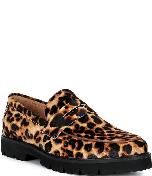 目じるしノーラン メンズ シューズ スリッポン・ローファー Marc Nolan Men\u0027s Adler Lug Penny Loafers Leopard 毛の荒物