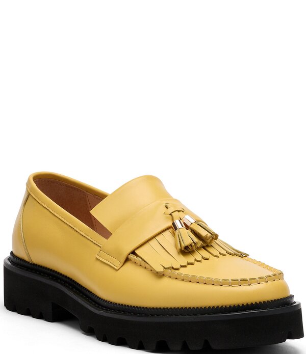 目じるしノーラン メンズ シューズ スリッポン・ローファー なめし革 Marc Nolan Men\u0027s Journey Leather Lug Kiltie Tasseloafers Yellow 黄色
