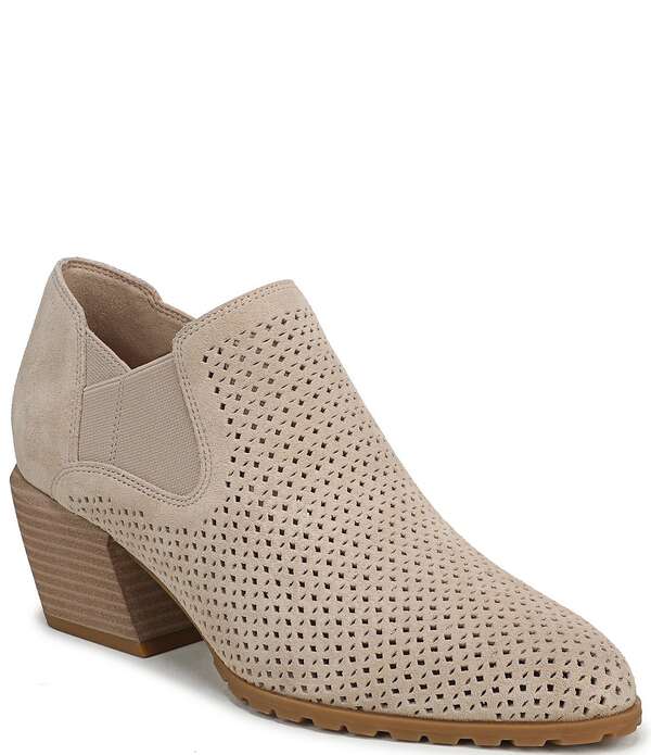 バイオニック レディース シューズ ブーツ・レインブーツ スエードクロス 踵 Vionic Bethany Perf Suede Stacked Heel Booties Lucid Beige ベージュ