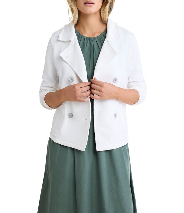 ニックアンドゾー レディース アウター 厚地の外套 パイル 上衣 NIC + ZOE French Terry Notch Collar Long Sleeve Daily Jacket Paper White 白いこと