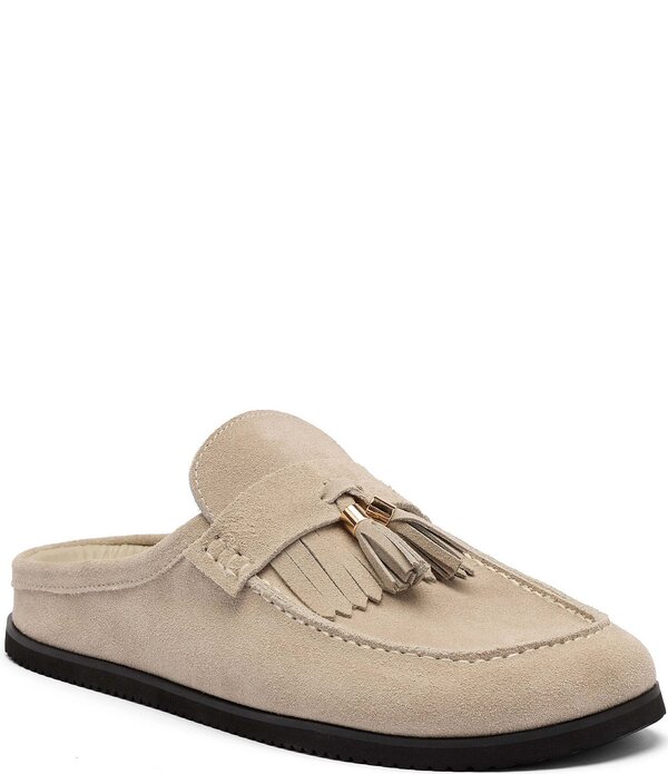 目じるしノーラン メンズ シューズ スリッポン・ローファー スエードクロス Marc Nolan Men\u0027s Hampton Suede Kiltie Tassel Mulestone 石ころ